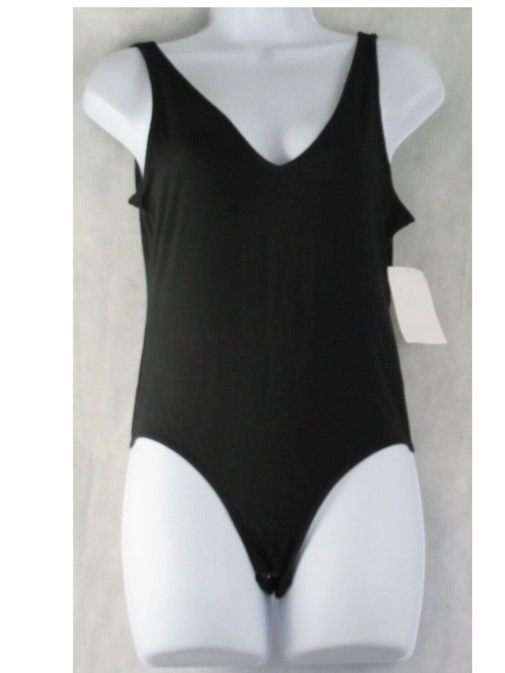 Alfani Women's Ultra Soft Modal V-Neck Bodysuit, Classic Black, Medium